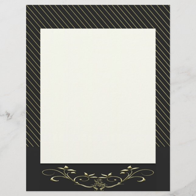 Elegant Gold Stripes Letterhead (Front)