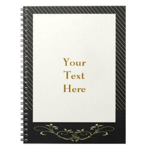 Elegant Gold Stripes Wedding Notebook