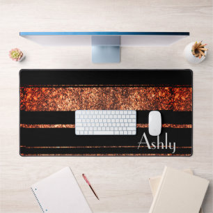 elegant gold strips desk mat