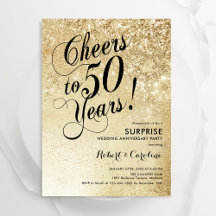 Elegant Gold Surprise 50th Anniversary