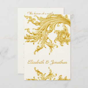 Elegant Gold Sweep Wedding Invitation RSVP