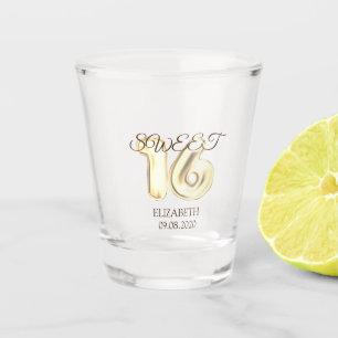 Elegant Gold Sweet 16 Shot Glass