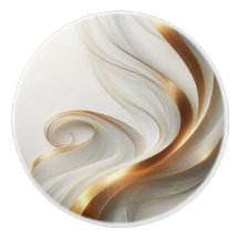 Elegant Gold Swirl Ceramic Knob