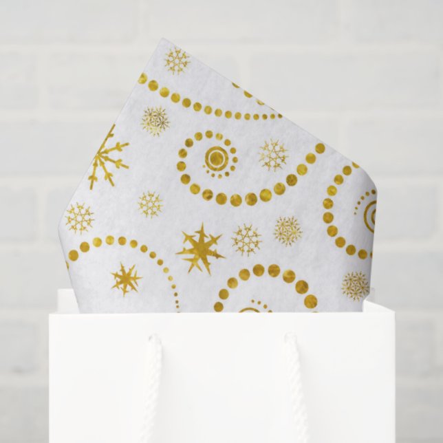 Elegant gold swirls and snowflakes tissue tissue paper (Gift Bag)