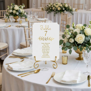 Elegant Gold Table Number 7 Seating Chart ticket