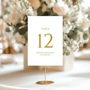 Elegant Gold Table Number Card