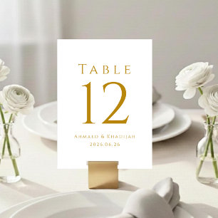 Elegant Gold Table Number Card