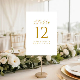 Elegant Gold Table Number Card