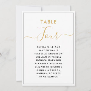 Elegant Gold Table Seating Chart Invitation