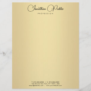 Elegant Gold Template Typography Modern Simple Custom Letterhead
