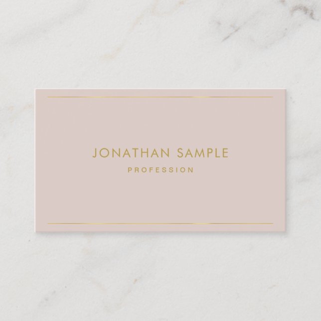 Elegant Gold Text Modern Minimalist Template Business Card (Front)