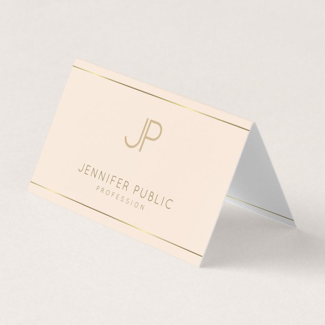 Elegant Gold Text Modern Professional Simple Plain Business Card (Front)