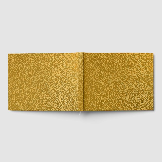 Elegant Gold Texture 10.5" x 8.25" Guest Book (Full)