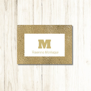 Elegant Gold Texture Big Monogram Stationery Note Card
