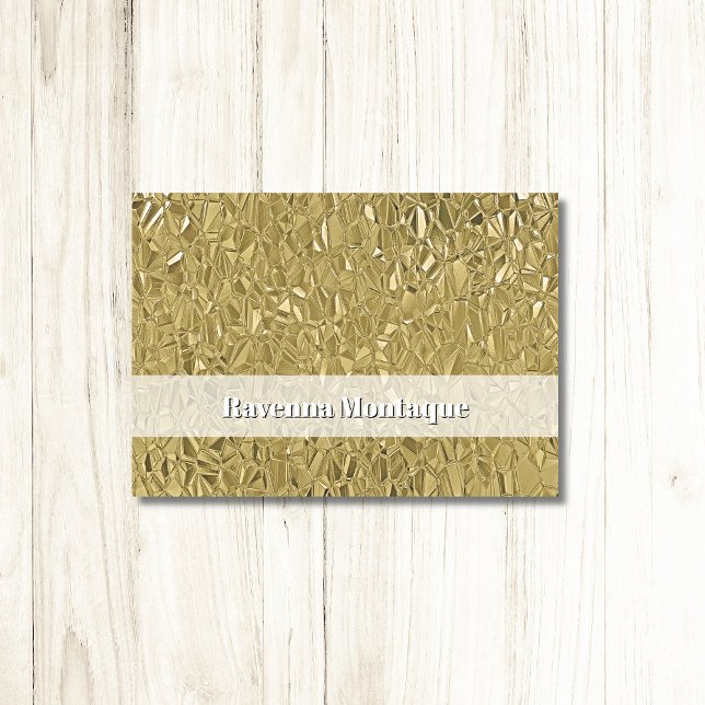 Elegant Gold Texture Chic Custom Name Stationery Note Card (Creator Uploaded)