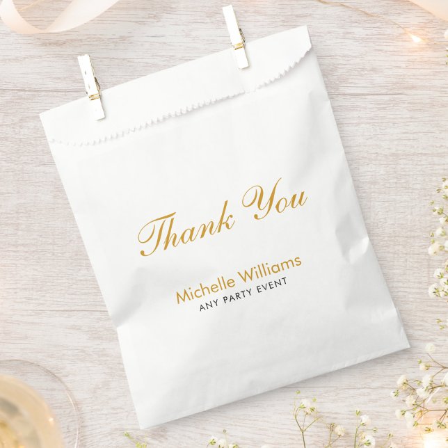 Elegant Gold Thank You Script Personalised Favour Bag (Creator Uploaded)