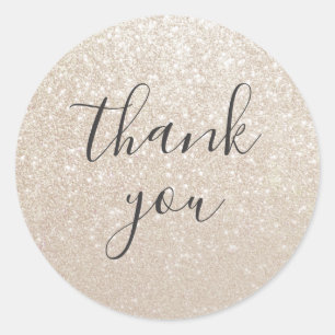 Elegant Gold Thank You Wedding Round Sticker