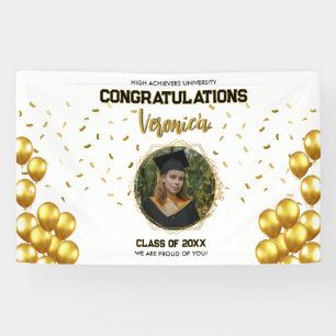 Elegant Gold Themed Graduation Party Banner