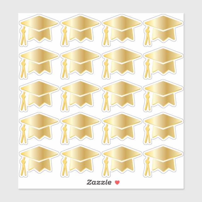 Elegant Gold Tone Graduation Cap (Sheet)