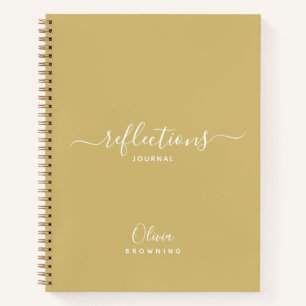 Elegant Gold Tone Reflections Journal Notebook