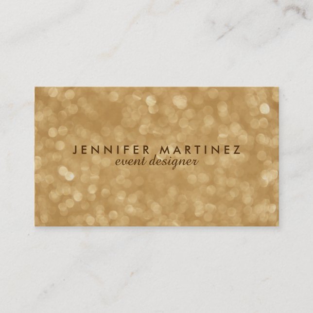 Elegant Gold Tones Glitter & Sparkles Business Card (Front)
