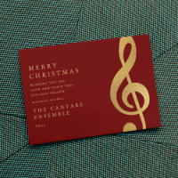 Elegant Gold Treble Clef Music Christmas