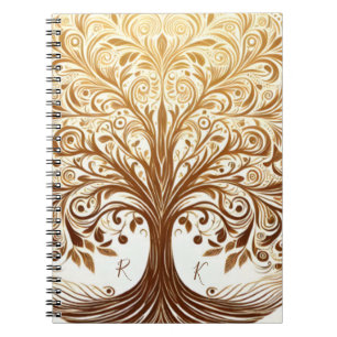 Elegant Gold Tree of Life Celebration Namaste Notebook
