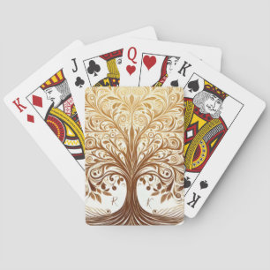 Elegant Gold Tree of Life Spiritual Celebration Playing Cards