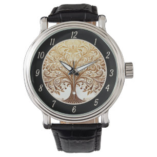Elegant Gold Tree of Life Zen Yoga Watch