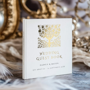 Elegant Gold Tree of Love Wedding Guest Book