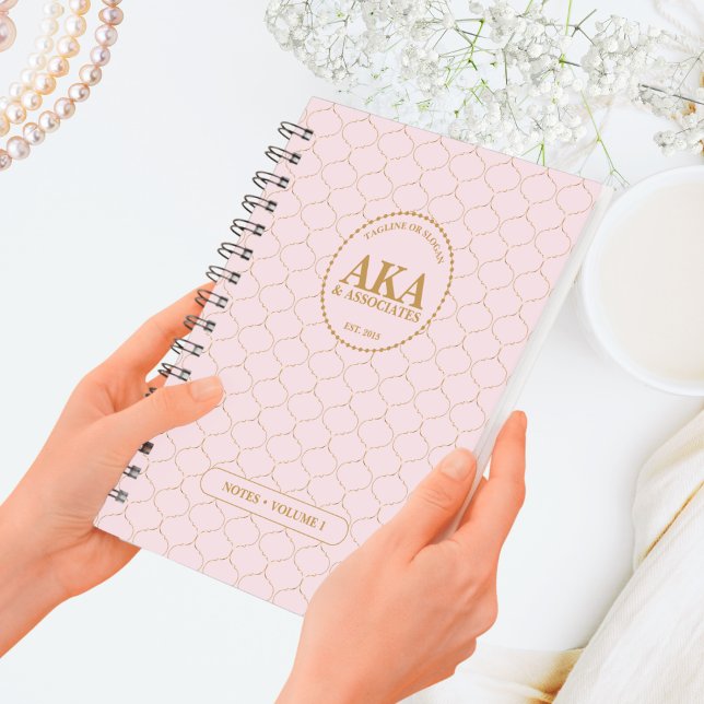 Elegant Gold Trellis Custom Business Monogram Notebook (Creator Uploaded)