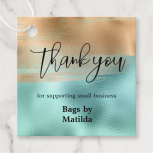 Elegant Gold Turquoise Promotion Hang Tags