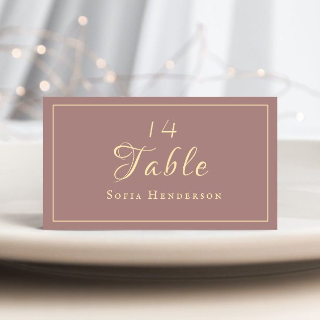 Elegant Gold Typograoy Wedding Reception Table Place Card (Creator Uploaded)