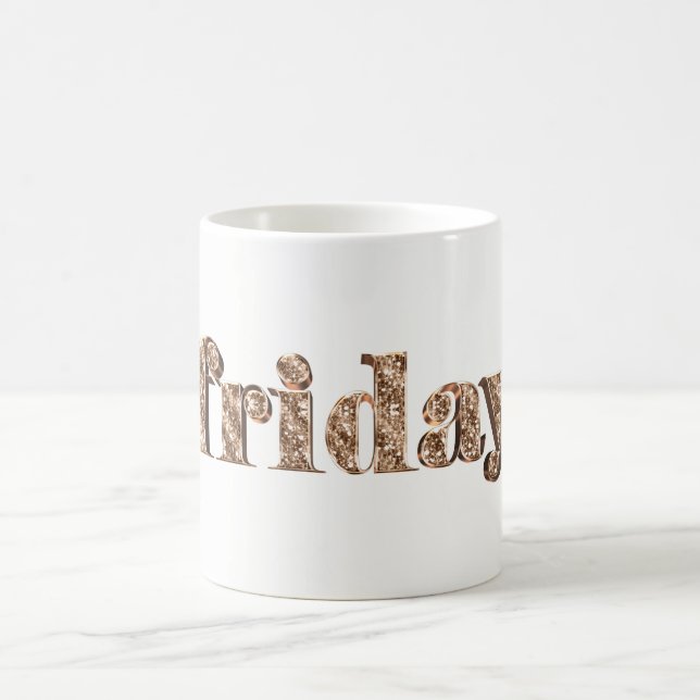 Elegant Gold Typography Day of The Week Friday Coffee Mug (Center)