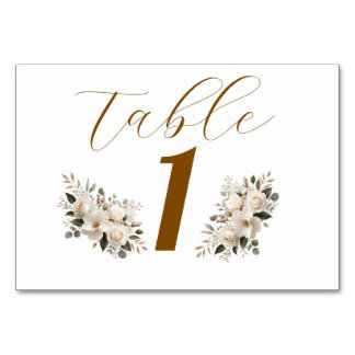 Elegant Gold Typography Minimalist Wedding Table N Number