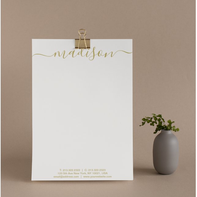 Elegant Gold Typography Monogram Mail Custom Letterhead (Creator Uploaded)