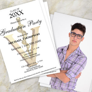 Elegant Gold Veterinary Graduation Party   Photo Invitation