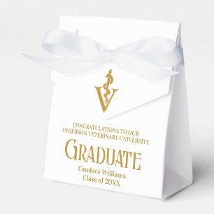 Elegant Gold Veterinary School Graduation Party Favour Box