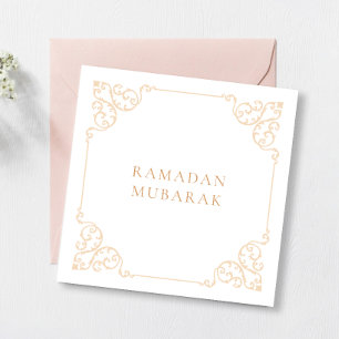 Elegant Gold Vintage Antique Frame Ramadan Mubarak Holiday Card