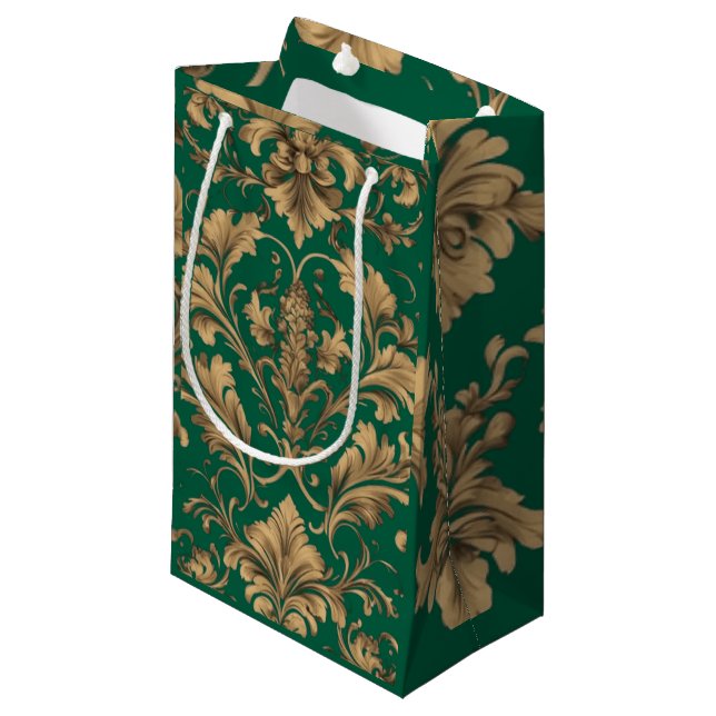 Elegant Gold Vintage Damasks Gift Bag (Front Angled)