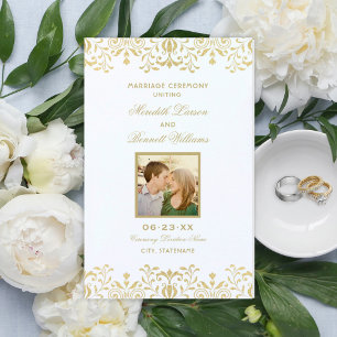 Elegant Gold Vintage Glam Wedding Photo Programs