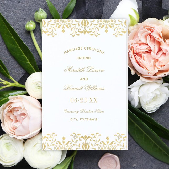 Elegant Gold Vintage Glamour Wedding Programs (Creator Uploaded)