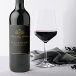 Elegant Gold Vintage Monogram Wine Black Label<br><div class="desc">Special for you!</div>