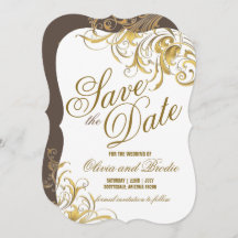 Elegant Gold Vintage Swirls Wedding
