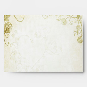 Elegant Gold Vintage Wedding Envelope