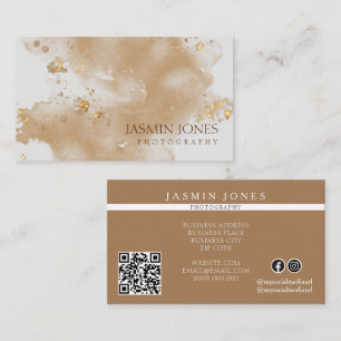 Elegant Gold Watercolor Abstract Business Card