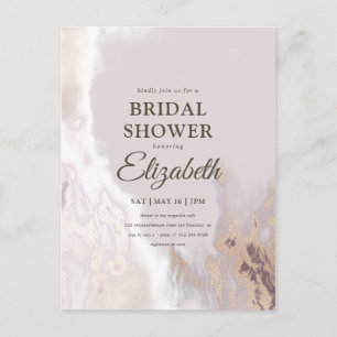 Elegant Gold Watercolor Bridal Shower Invitation Postcard