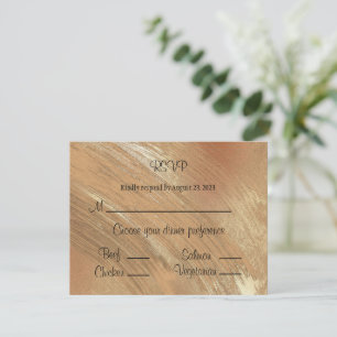 Elegant Gold Watercolor Brush Strokes Pattern RSVP Card
