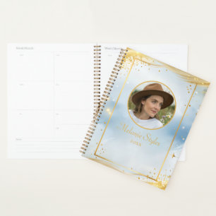  Elegant gold watercolor photo chic  Planner
