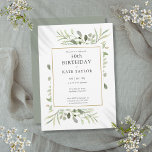 Elegant Gold Watercolour Greenery 30th Birthday Invitation<br><div class="desc">Featuring delicate watercolour leaves,  this chic 30th birthday invitation can be personalised with your special birthday information,  with a silver sage background on the reverse. Designed by Thisisnotme©</div>